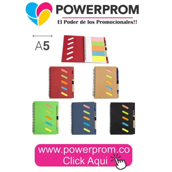 OF0171 Libreta Rainbow con Bolígrafo personalizada colores vivos – Colombia