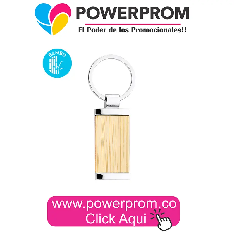 Llavero Bambú Tommy ecológico personalizado con logo