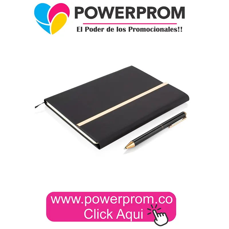 Libreta Yamal con bolígrafo personalizada con logo para empresas en Colombia.