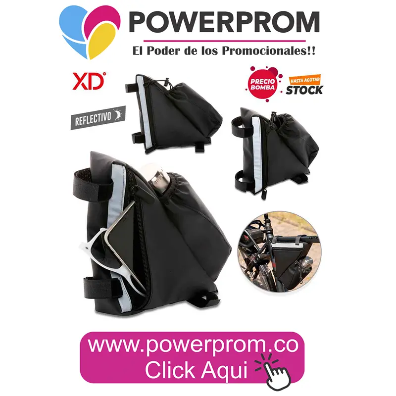 Organizador para bicicleta Reflect con detalles reflectivos personalizable en Colombia