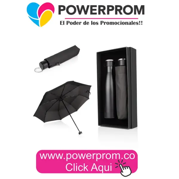 Set Paraguas Dalí con botella personalizada PowerProm Colombia