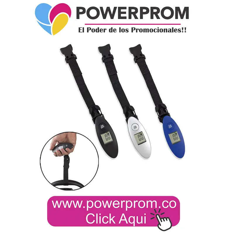 Pesa digital de viaje Balance personalizada con logo empresarial. Entrega en Bogotá (Usaquén, Chapinero, Suba, Engativá, Fontibón, Kennedy, Bosa, Tunjuelito, San Cristóbal, Teusaquillo, Puente Aranda, Barrios Unidos, Santa Fe, Antonio Nariño, Rafael Uribe Uribe, Ciudad Bolívar, Candelaria, Sumapaz) y principales ciudades de Colombia.