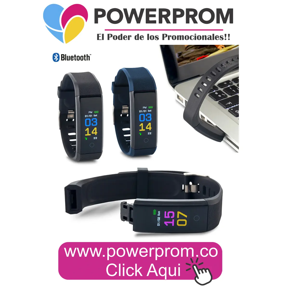 Pulsera Inteligente Gym personalizada para bienestar corporativo – Colombia