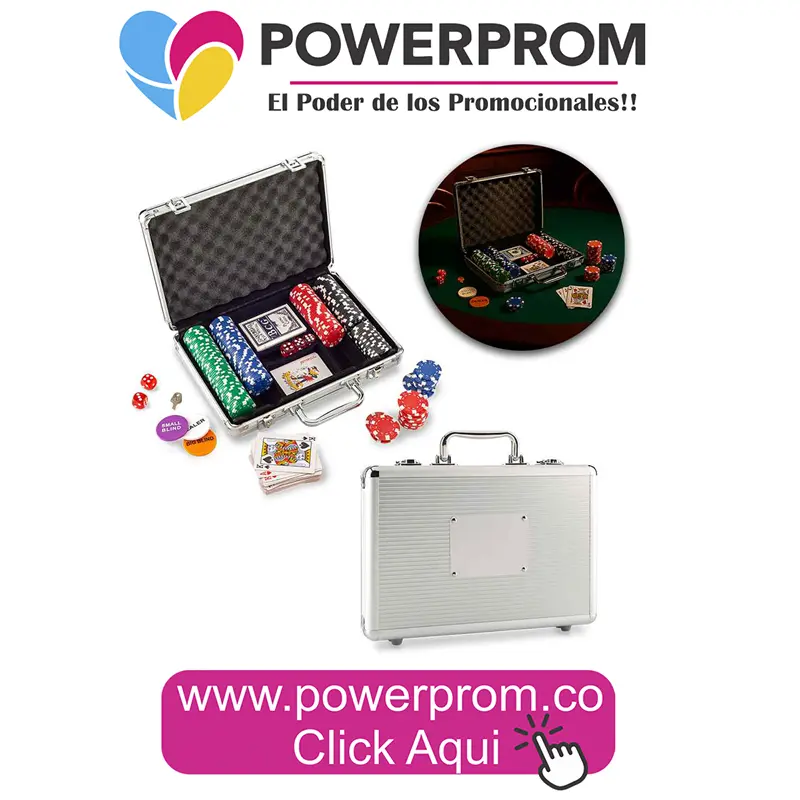 SET DE POKER personalizado con maletín y fichas para regalos corporativos – Colombia