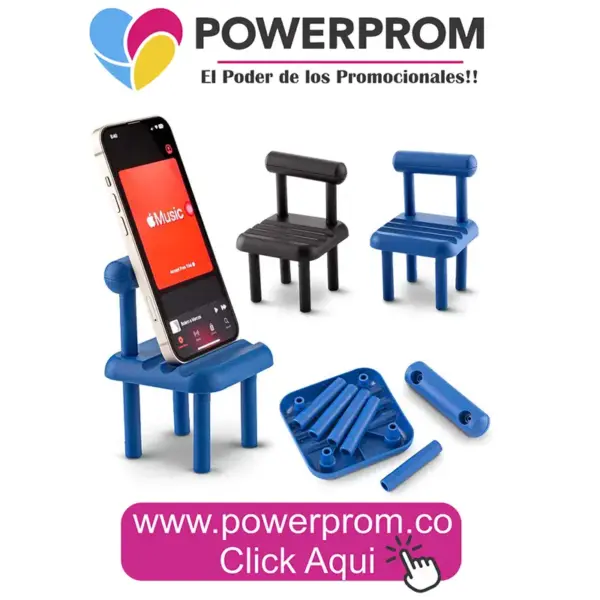 Soporte para móvil Chair personalizado con logo PowerProm Colombia