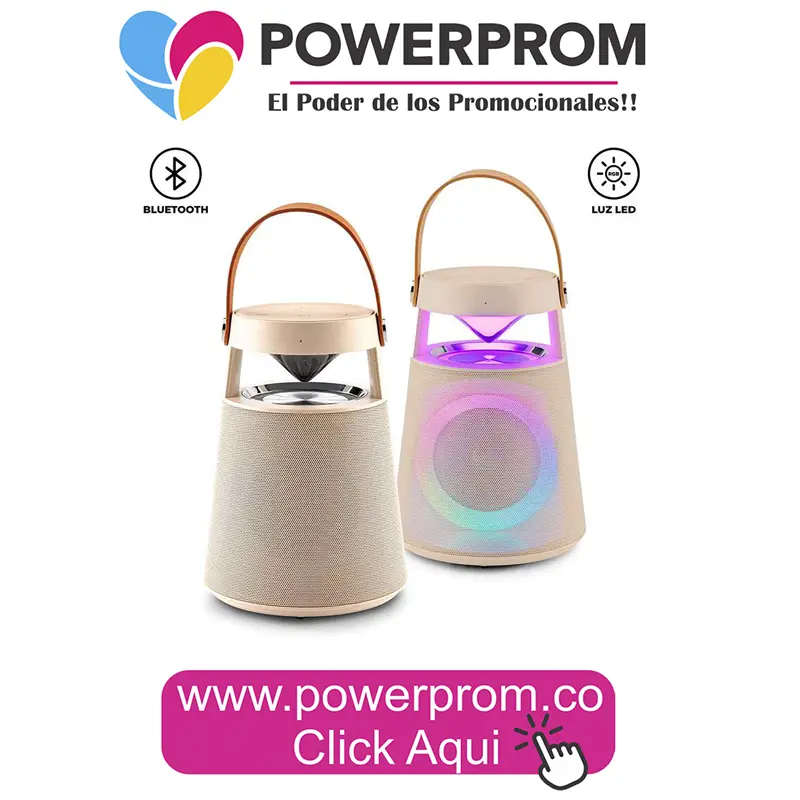 Speaker Bluetooth Auralux personalizado con logo para regalos corporativos en Colombia.