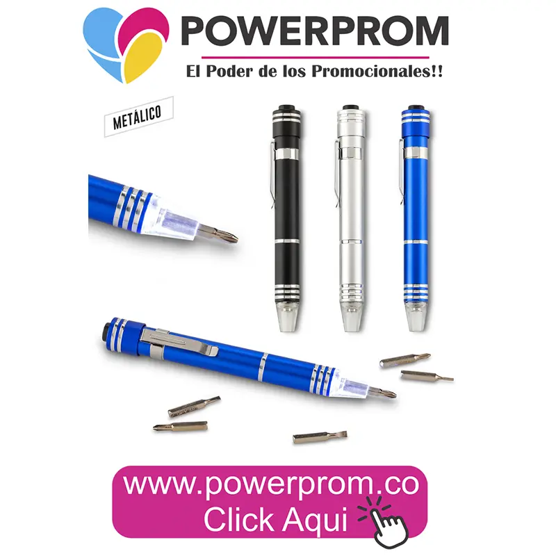 Set tipo bolígrafo con destornilladores y linterna LED – personalizado