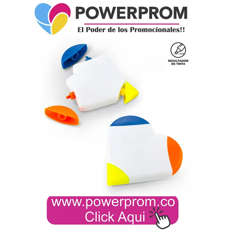 Set de resaltadores Heart personalizados | PowerProm Bogotá