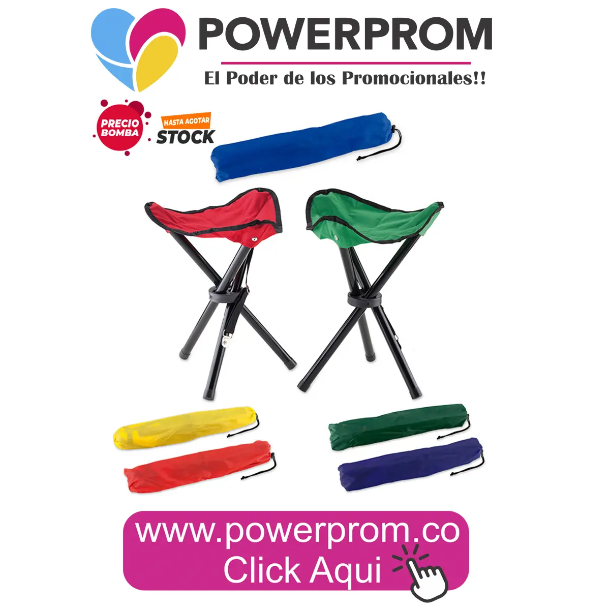 Silla Camp Importada plegable personalizada para activaciones y outdoor – Colombia