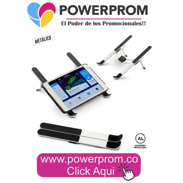 Soporte metálico Atlas Eco personalizado PowerProm Bogotá y principales ciudades