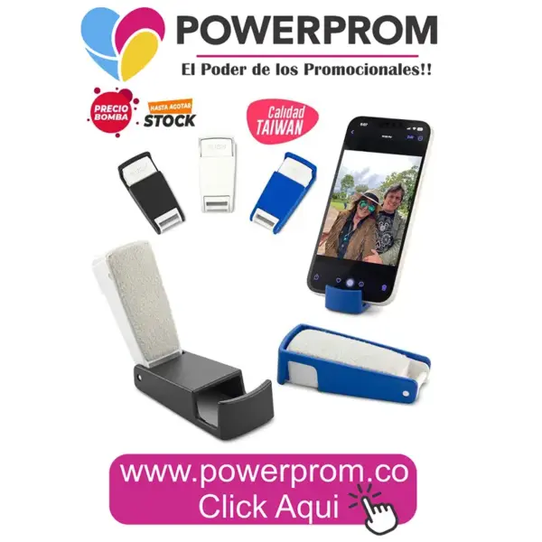 Soporte para móviles con microfibra personalizado PowerProm Bogotá y Colombia