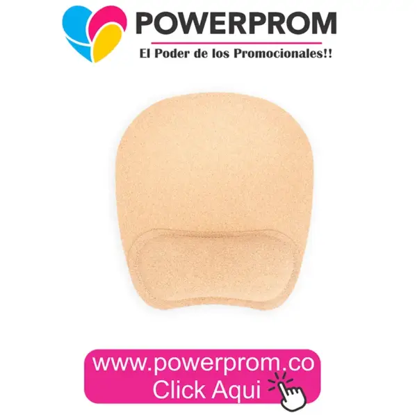 Mouse Pad Corcho TE0663 personalizado con logo PowerProm – regalos corporativos ecológicos y tecnológicos Bogotá y principales ciudades de Colombia.