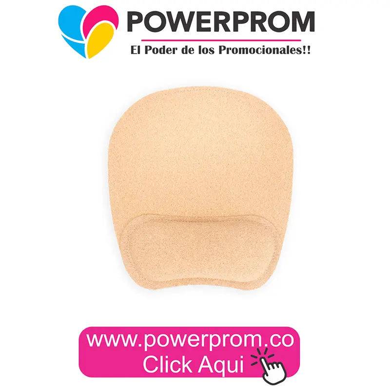 Mouse Pad Corcho TE0663 personalizado con logo PowerProm – regalos corporativos ecológicos y tecnológicos Bogotá y principales ciudades de Colombia.