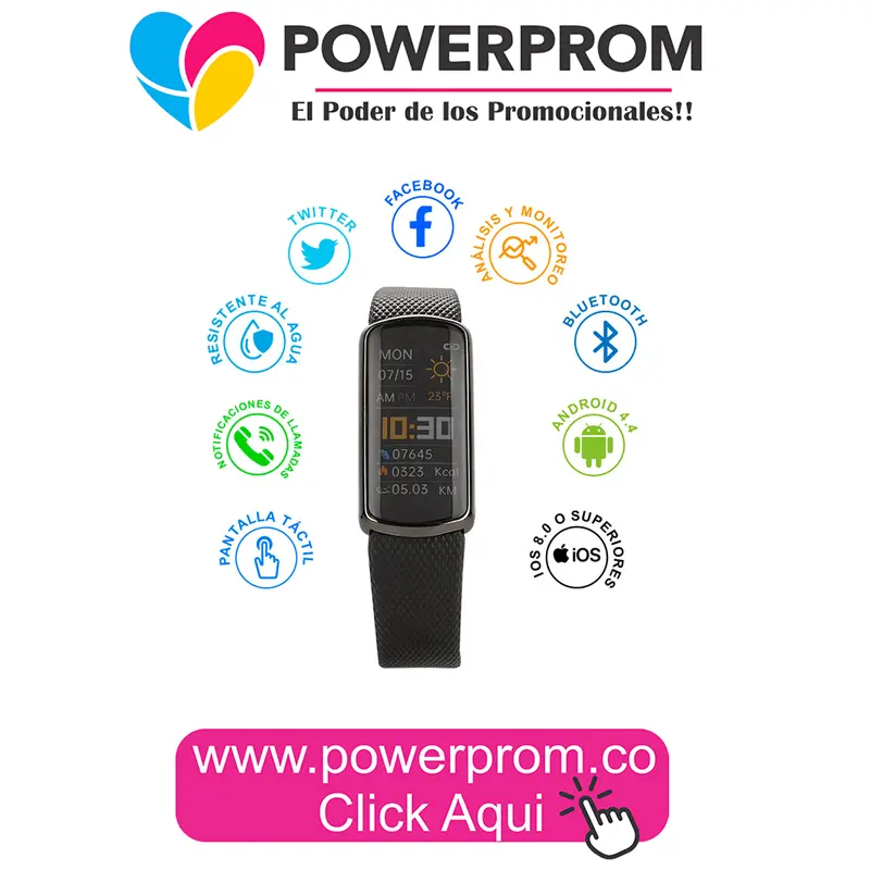 Smartwatch Power con seguimiento de actividad y branding empresarial