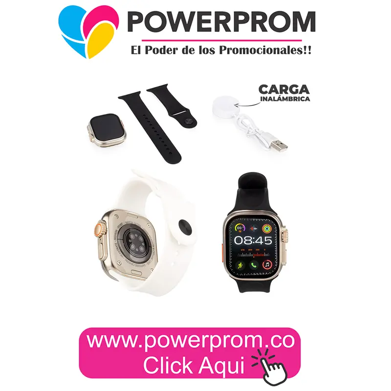 TE0708 Smartwatch Century personalizado con logo para campañas de bienestar en Colombia.