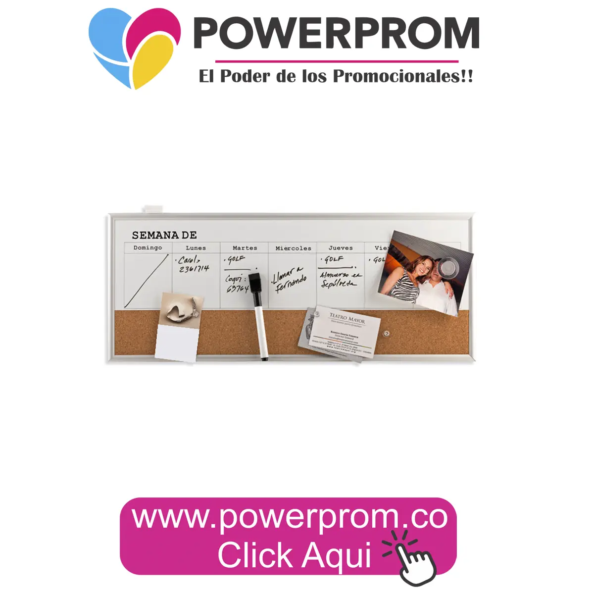 Tablero Week semanal personalizado para planificación en oficinas y hogar – Colombia