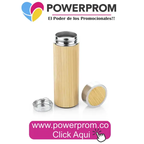 Termo Bambú 550 ml personalizado ecológico PowerProm Bogotá y Colombia