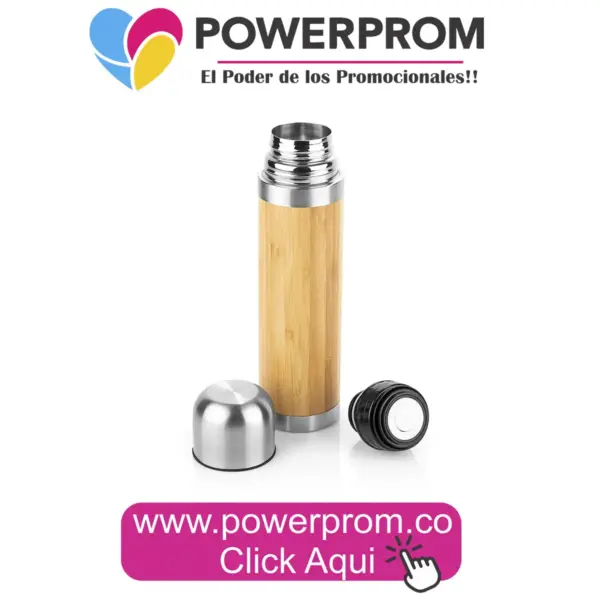 Termo Bambú Randy 450 ml personalizado PowerProm Bogotá y principales ciudades