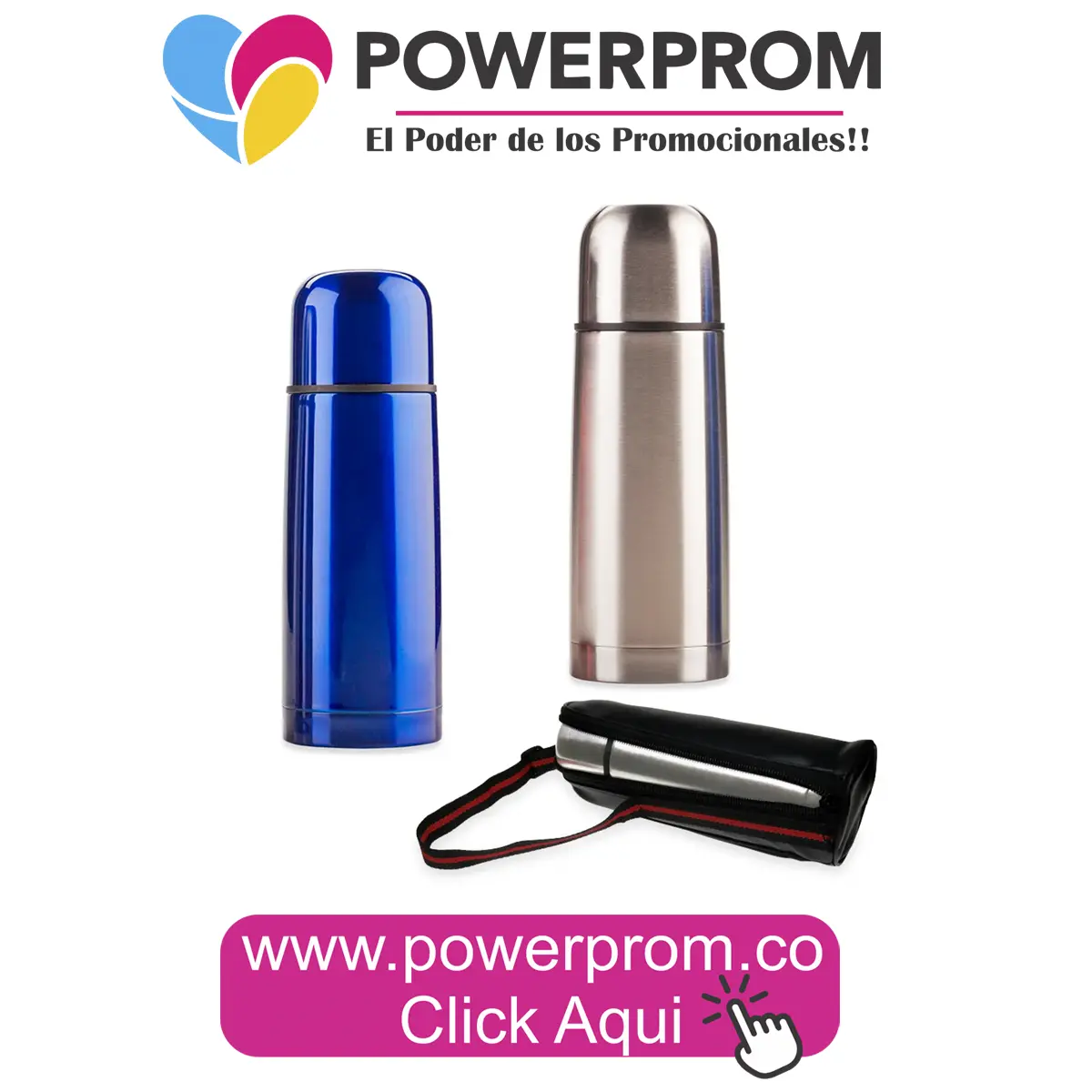Termo Bullet 350 ml personalizado PowerProm Bogotá y Colombia