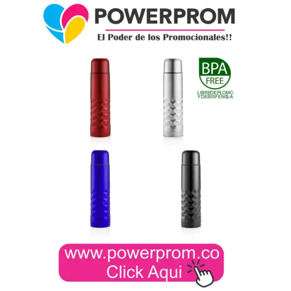 Termo en acero Vacuum 500 ml personalizado PowerProm Bogotá y Colombia