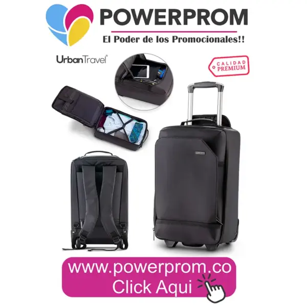 Trolley morral ejecutivo Backpack Senior Urban Travel personalizado con logo de empresa, entregas en Bogotá (Usaquén, Chapinero, Suba, Engativá, Fontibón, Kennedy, Bosa, Tunjuelito, San Cristóbal, Teusaquillo, Puente Aranda, Barrios Unidos, Santa Fe, Antonio Nariño, Rafael Uribe Uribe, Ciudad Bolívar, Candelaria, Sumapaz) y ciudades de Colombia como Medellín, Cali, Barranquilla, Bucaramanga, Cartagena, Pereira, Manizales, Cúcuta, Ibagué, Villavicencio, Pasto, Montería, Santa Marta, Armenia y Neiva.