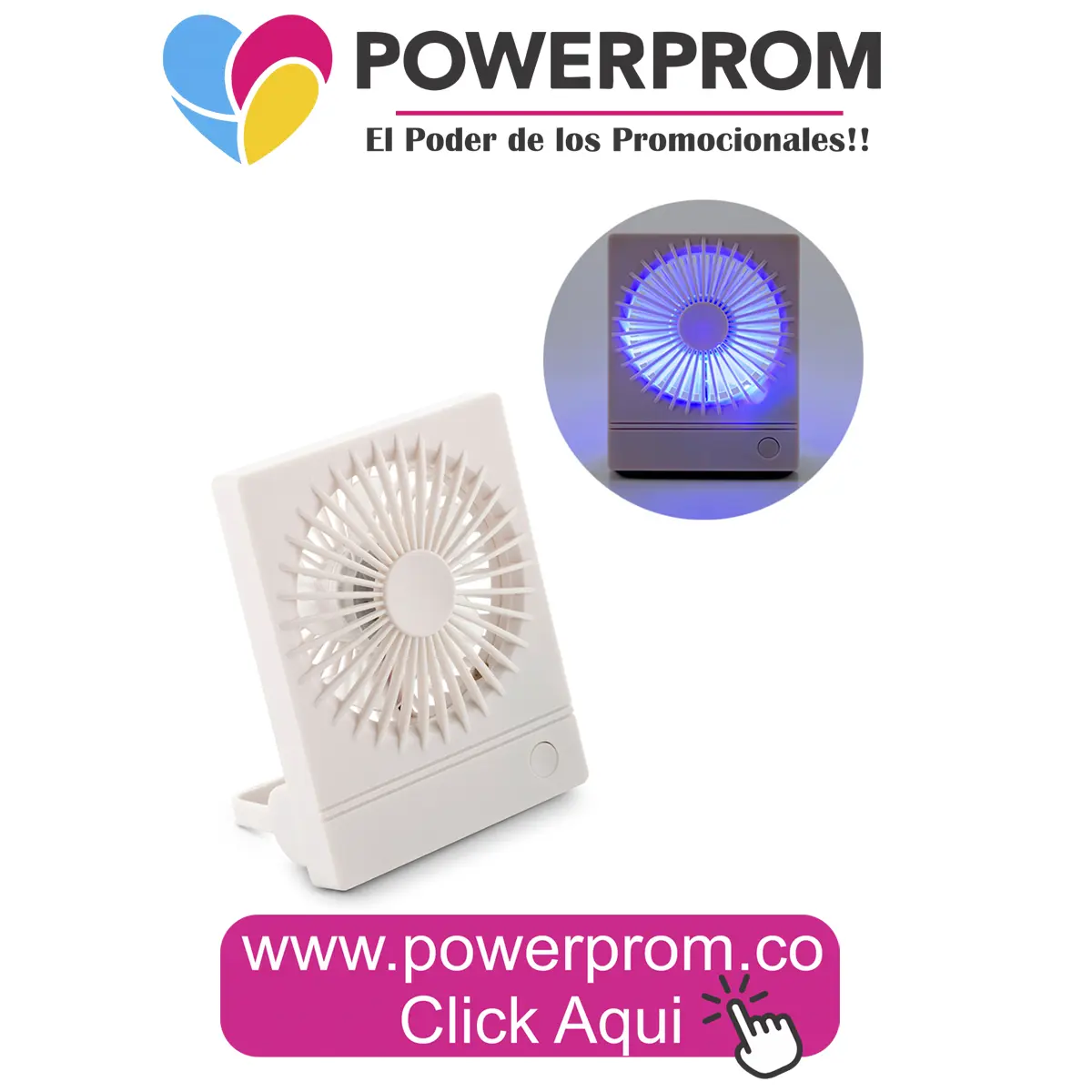 Ventilador Niklas portátil personalizado con logo – Colombia