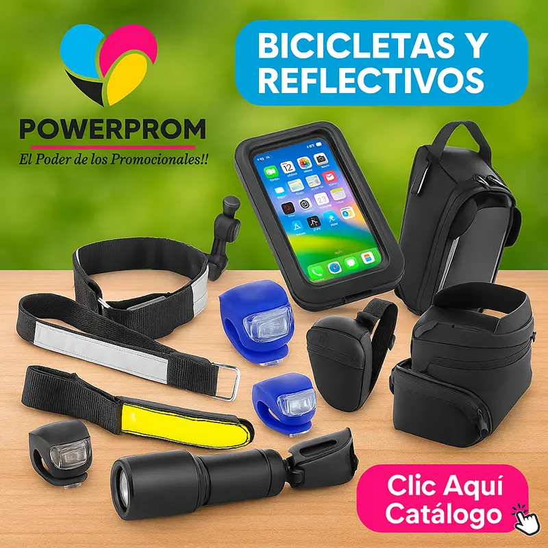 bicicletas reflectivos promocionales personalizados colombia powerprom