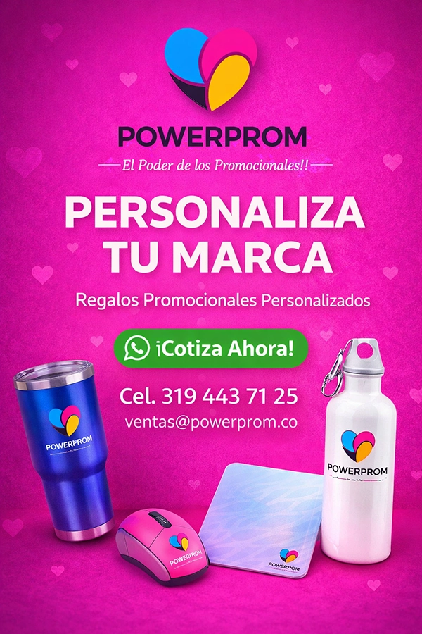 productos promocionales personalizados PowerProm Colombia regalos corporativos con logo empresas Bogotá